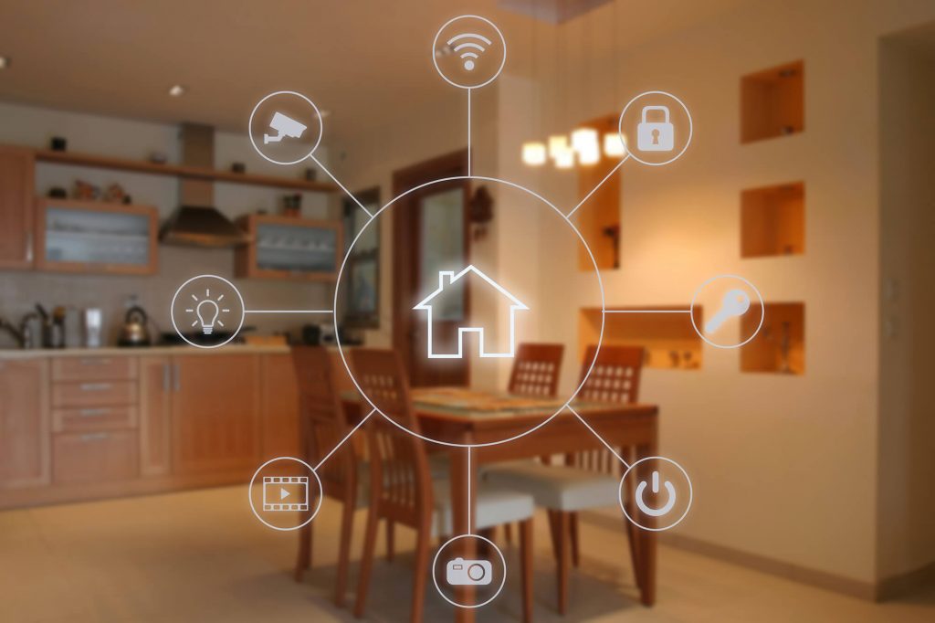 Smart-Home-System in einer modernen Küche – vernetzte Haustechnik